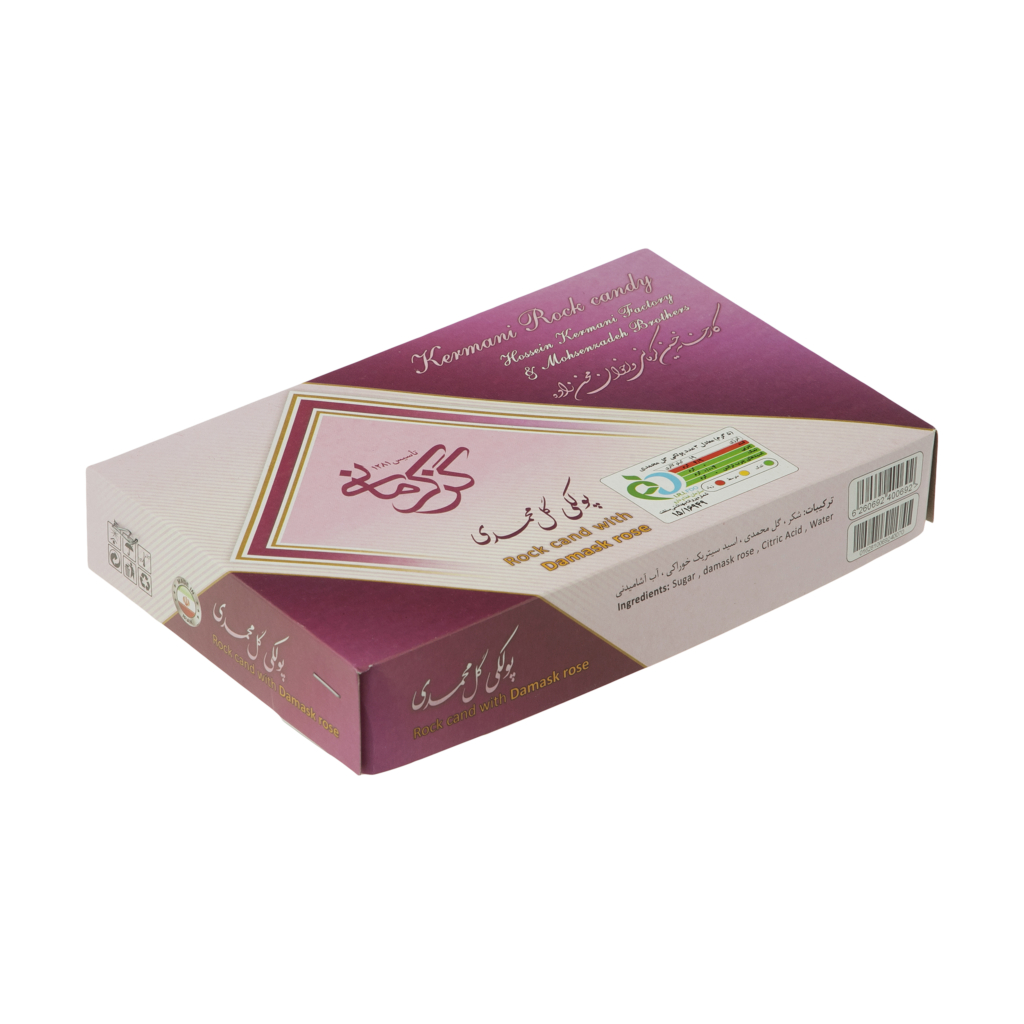 پولکی گل محمدی گز کرمانی